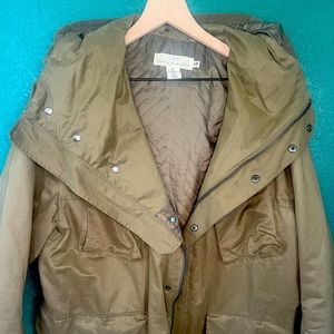 H&M LOGG Men’s Size Large Army Green Jacket Coat Parka Military Hooded Quilted